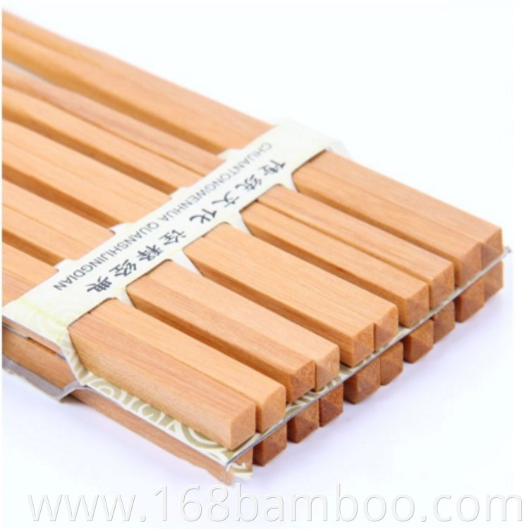 Eco-friendly reusable smooth surface household bamboo chopsticks printed logo